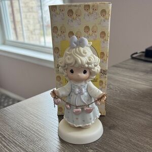 Precious Moments Pastel Figurine with Heart Garland